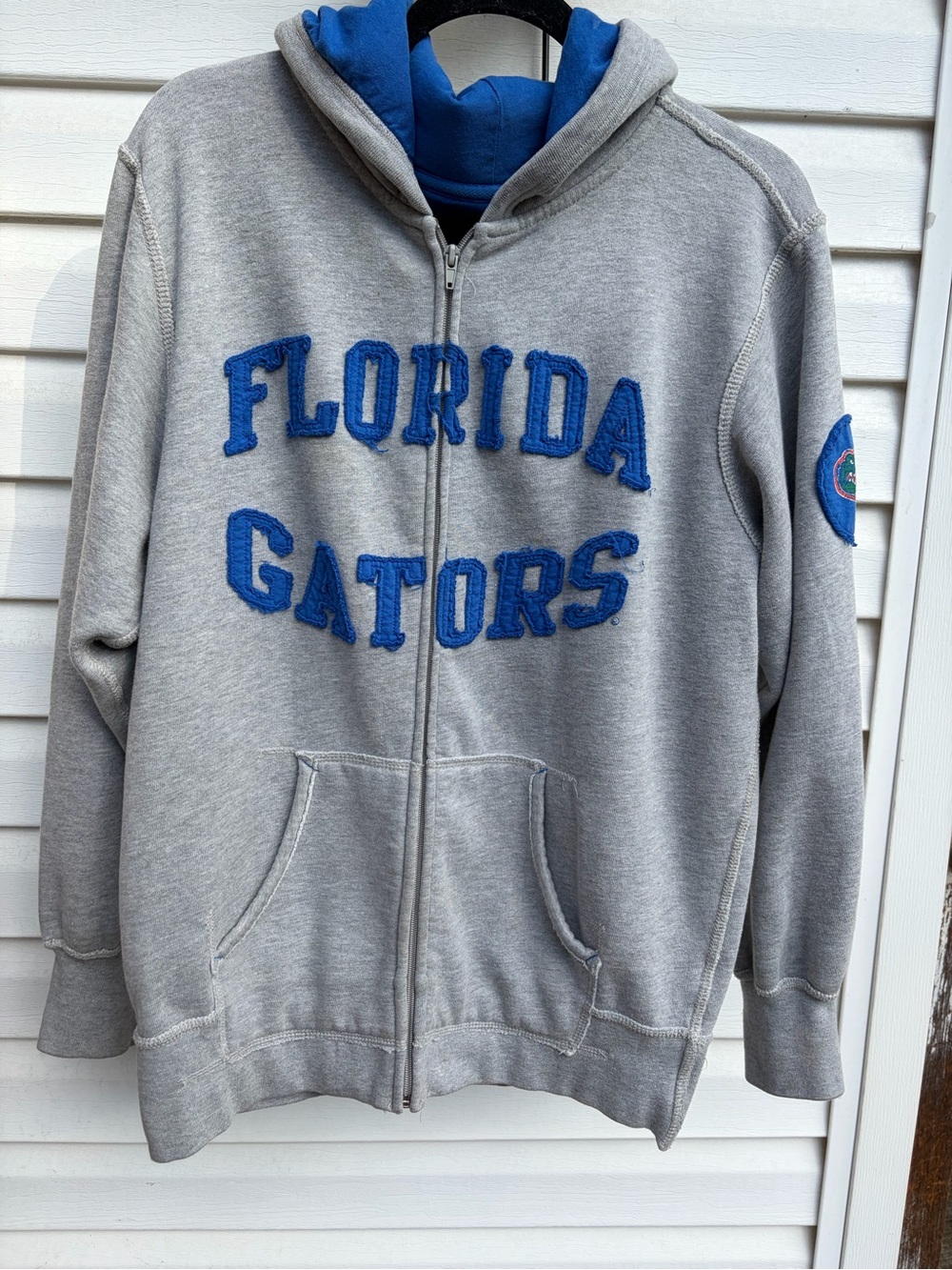 Florida Gators Champs Team Edition Y2K Full Zip Hoodie Men’s Large Gray Blue